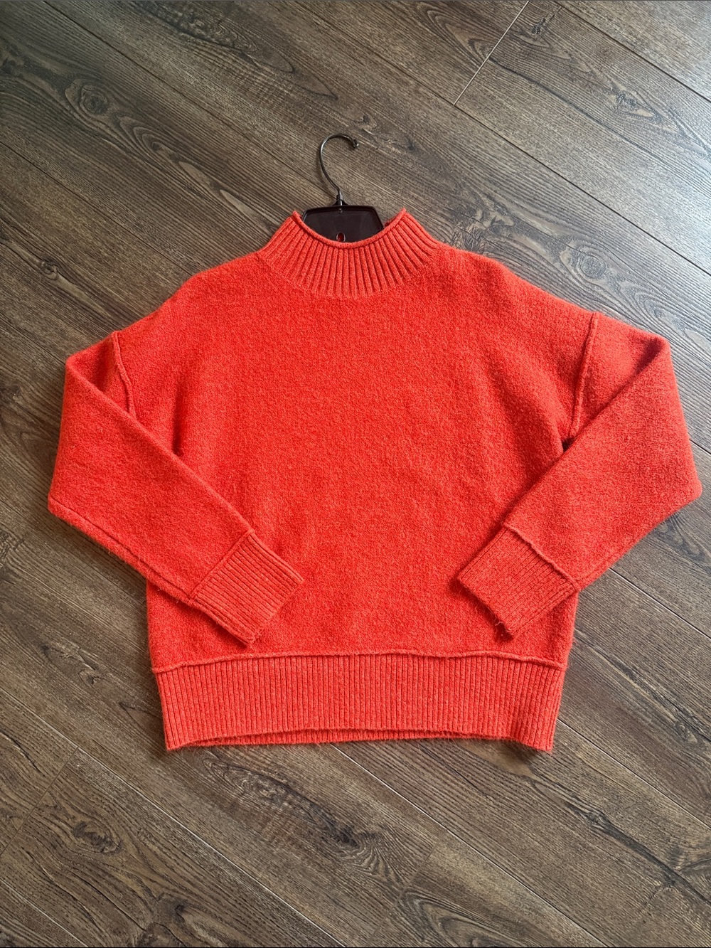Universal Thread Rust Orange Mock Neck Sweater Oversized Ribbed Knit Small - Picture 10 of 10